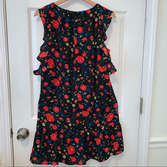 J. Crew Flutter Sleeve Floral Print Dress Small - Picture 2 of 13